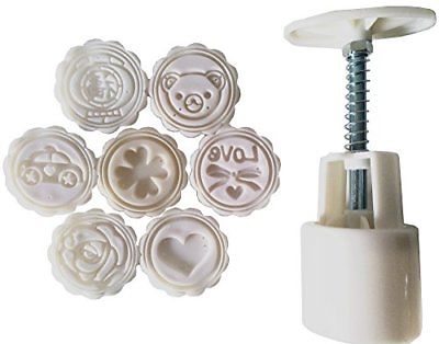 Father.son China's Mid-Autumn Festival Moon cake mould DIY tools set white of 8