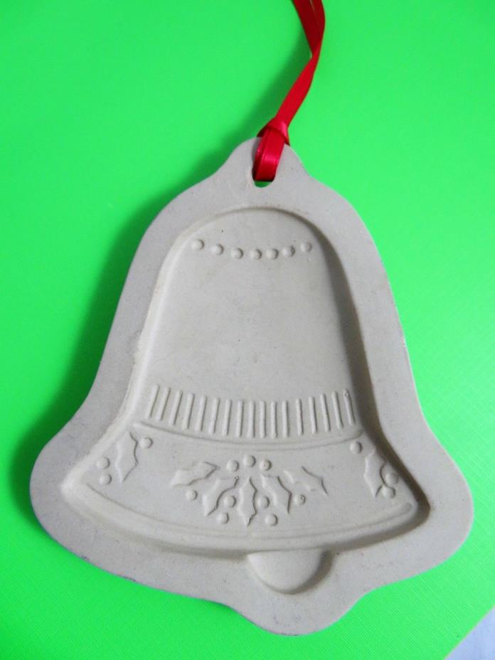 Sassafras Superstone Jumbo Stoneware Cookie Baking Mold 1995 Christmas Bell