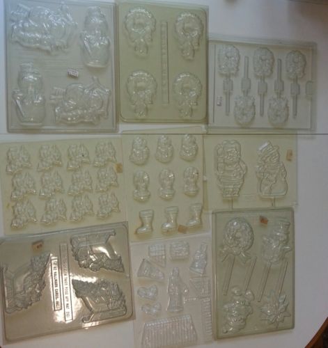 large Christmas holiday chocolate candy molds santa snowmen pops