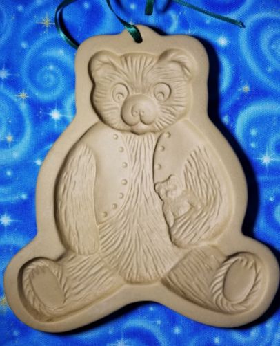 VINTAGE TEDDY BEAR STONEWARE COOKIE MOLD