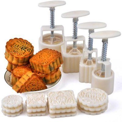 Hleeduo Mid-Autumn Festival Hand-Pressure Moon Cake Mould With 12 Pcs Mode For