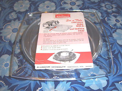 Chilton Aluminum See N' Take Covered Ring Mold & Server Tray W Instruction