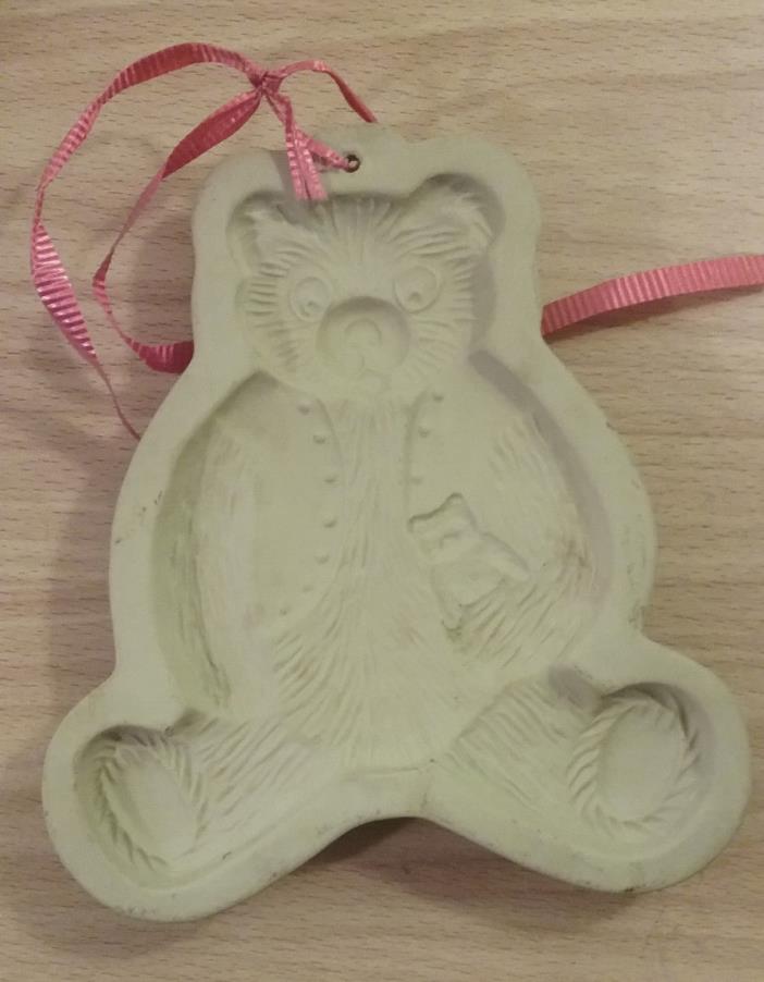 Vintage Brown Bag Cookie Art Teddy Bear Cookie Mold from 1984 Stoneware