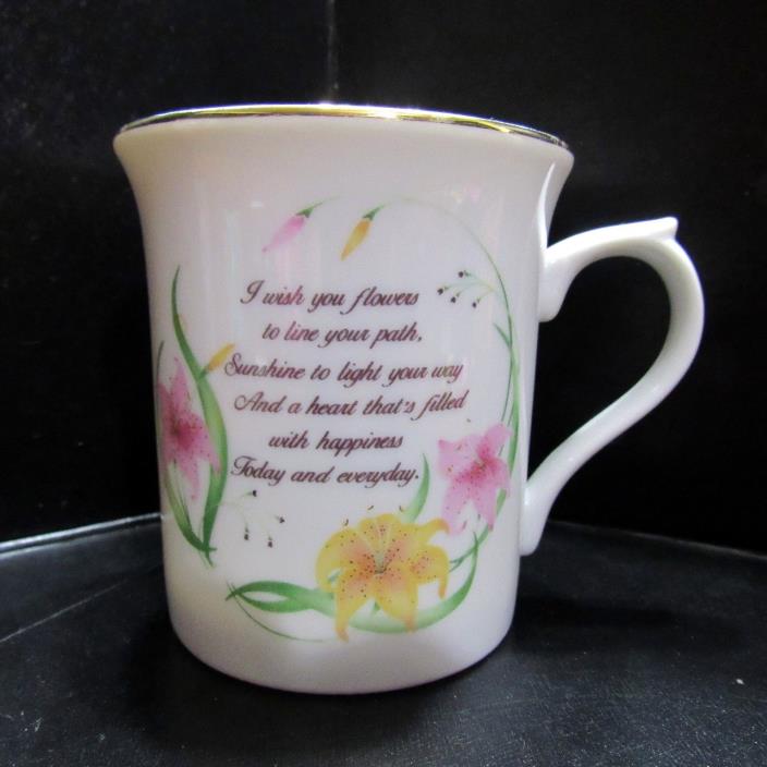 Papel I Wish You Flowers To Line Your Path Tea Cup Coffee Mug Made in Japan