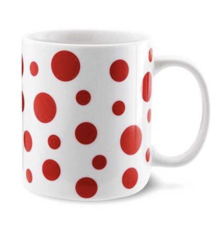 Yayoi Kusama White Red Dots Porcelain Mug 11 oz Brand NEW