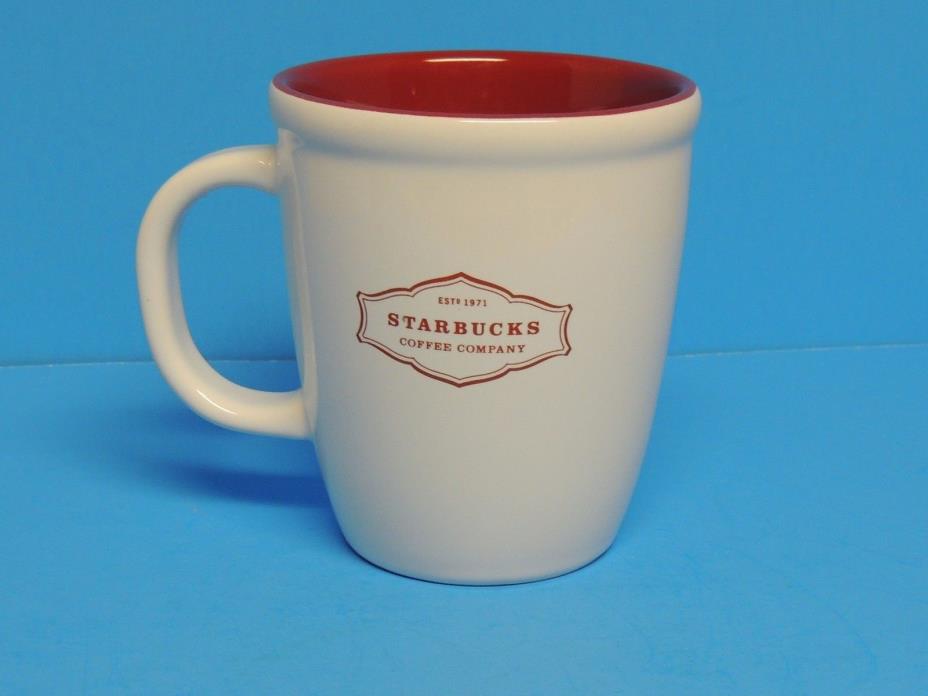 Starbucks Coffee Company Mug Cup Est 1971 White Burgundy