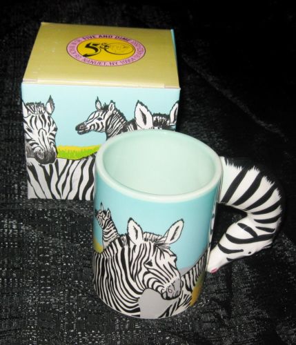Zebra coffee mug cup ceramic c1986 very large 13 ounces