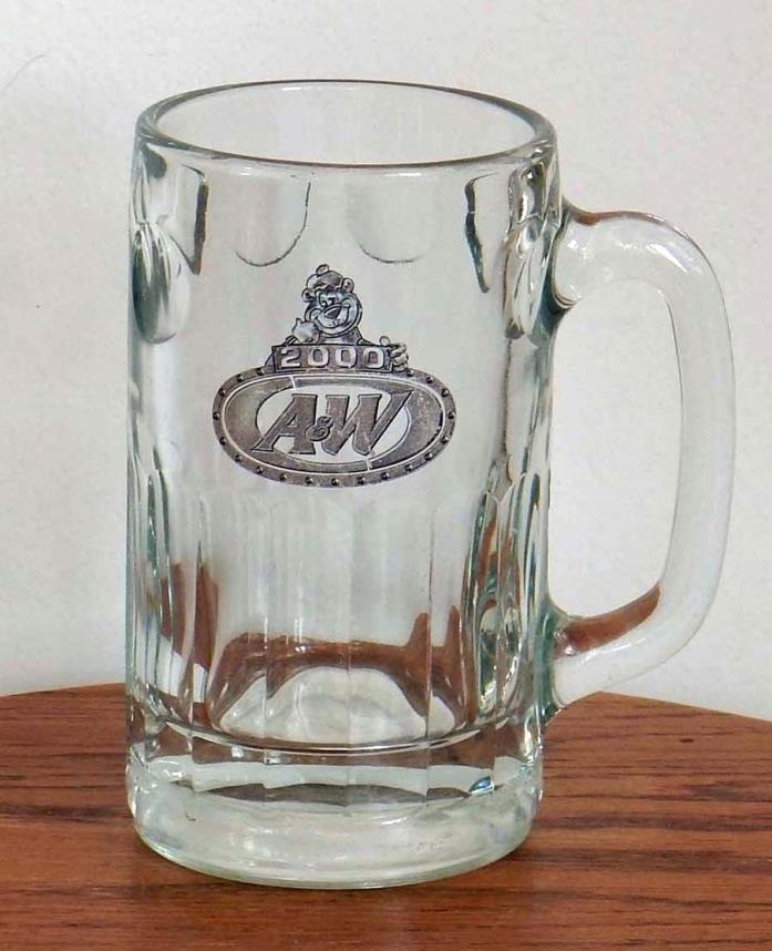 A & W Root Beer Glass Stein Cup Mug 2000 Papa Bear ~ Millennium Edition Y2K