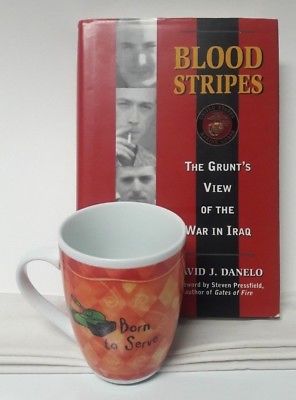Mug-BORN TO SERVE-H&H/History & Heraldry Porcelain Orange & NEW Iraq War Book