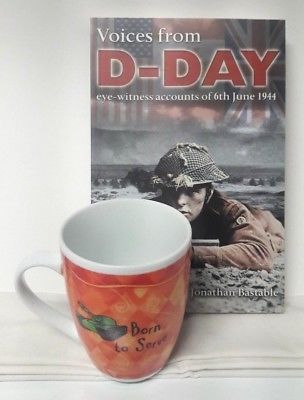 Mug-BORN TO SERVE-H&H/History & Heraldry Porcelain Orange & a NEW D-Day Book