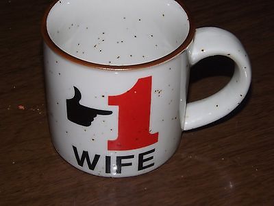 Vintage # 1 Wife Speckled Coffe Cup Mug Tea