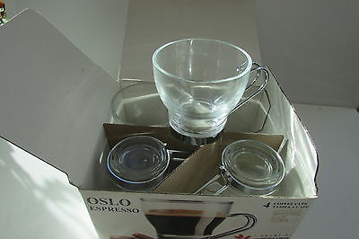 4 Espresso Coffee Cups I Vetri Di Fidenza Bormioli Rocco Casa Oslo Espreso MIB