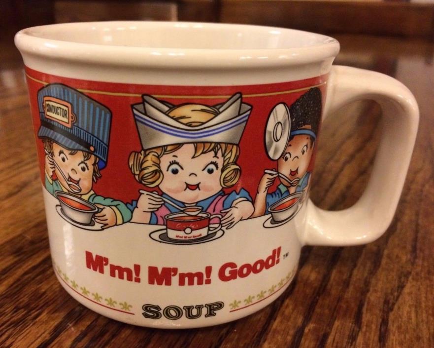 1997 Campbell's Vegetable Soup Bowl Mug wide Cup, WESTWOOD, M'm M'm Good! Kids