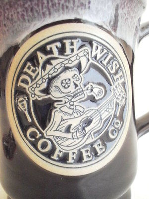 Death Wish Coffee Mug Day Of The Dead Deneen Pottery Cup # 1051 / 3500