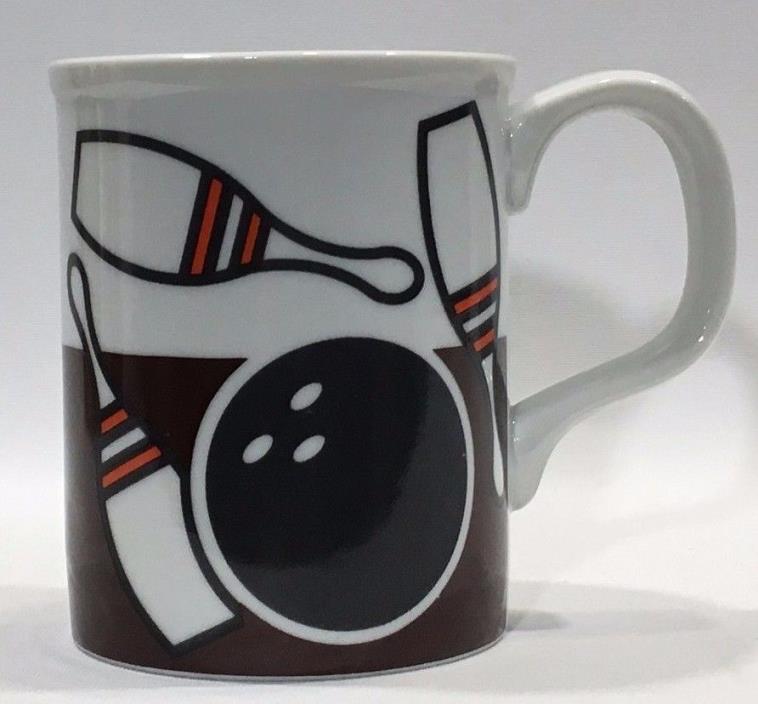 Bowling Ball and Pins Knobler Japan Ceramic Coffee Cup Mug - 11oz
