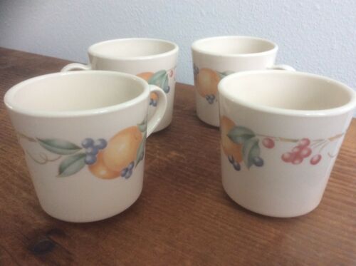 SET of 4 Corelle Corning Ware USA  ABUNDANCE FRUIT Coffee Mugs Cups Tea 3