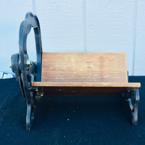 Antique Brot-Max Cast Iron & Wood Guillotine Slicer