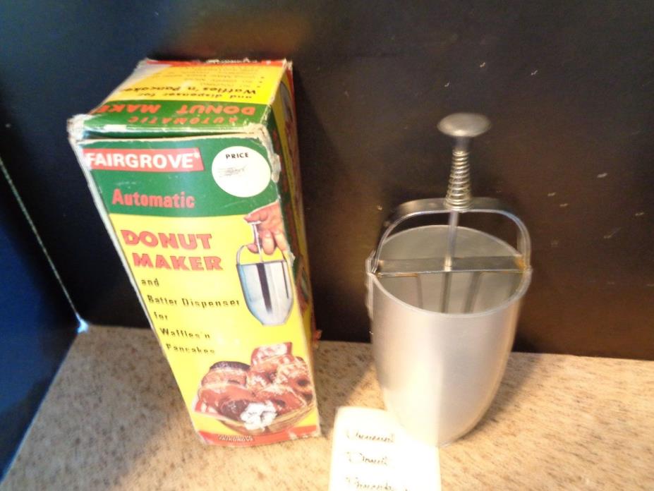 VTG Fairgrove Aluminum Donut Maker Batter Dispenser with Box  + Instructions VGU