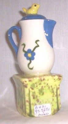 Misc. B231  97.727.1   Ceramic  Coffee Pot 'n Yellow Bird Pie Bird