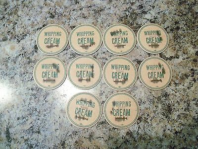 10 Vintage Cardboard Milk/Cream Bottle Caps