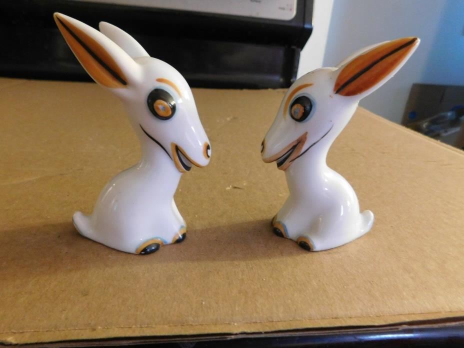 VINTAGE UNIQUE MADE IN JAPAN DONKEY SALT AND PEPPER SHAKERS