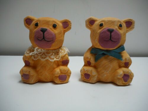 Mr. and Mrs. Ceramic Bear Salt and Pepper Shakers