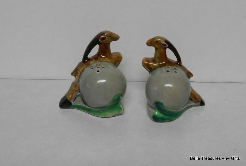 Antique Thanes Ceramic Gazzelle Impala Salt & Pepper Shakers