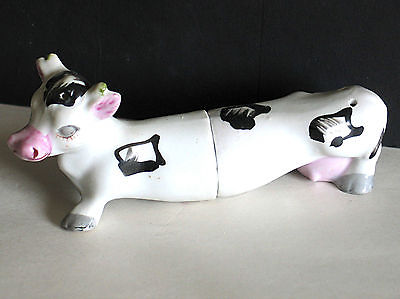 Vintage Long Divided Cow Figural Salt Pepper Shakers Japan FREE SH