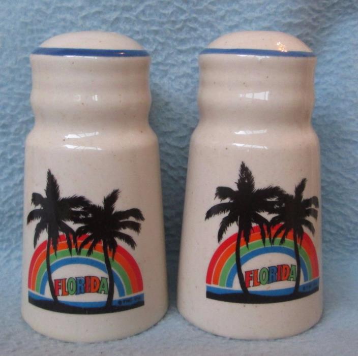 Vintage Florida Rainbow Souvenir Large Salt & Pepper Shakers