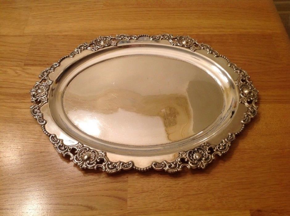 Antique Wilcox Silver Plate Co. Meriden Ornate Tray Quadruple 6633 Pat 1888