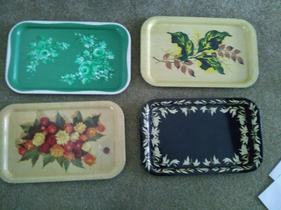 Vintage mid-century TV trays (4, assorted)