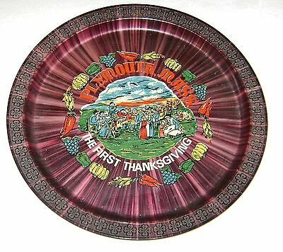 Vintage The First Thanksgiving Plymouth Massachusetts Plastic Serving Tray