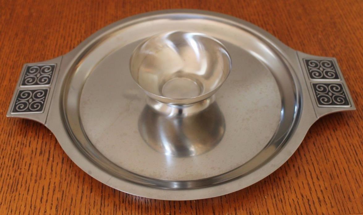 International Silver Co Fashion Stainless Steel CHIP N DIP DISH 8008 Rogers Gift