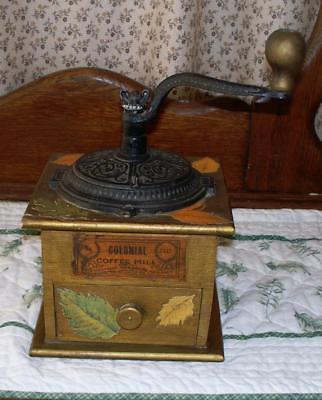 Vintage/Antique Colonial Coffee Mill Grinder Complete with Fall Floral Accents