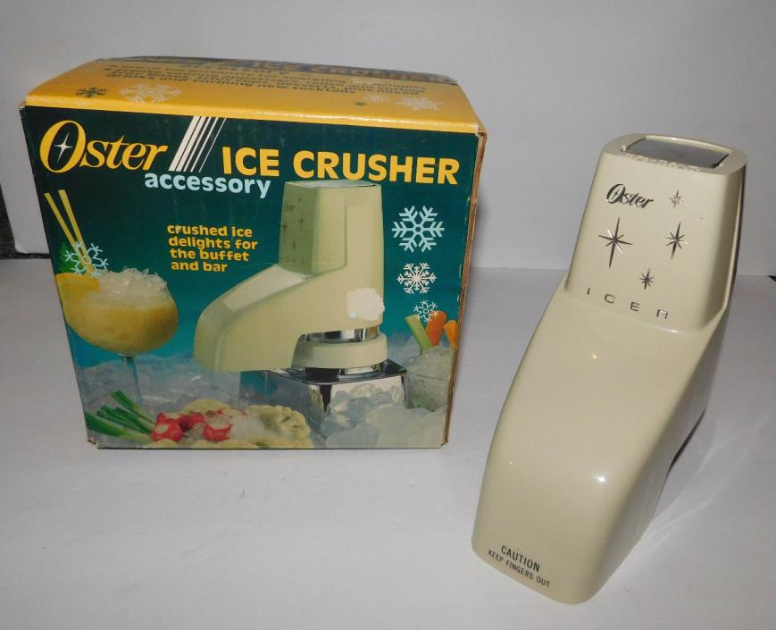 VINTAGE OSTER ICE CRUSHER ACCESSORY WITH BOX