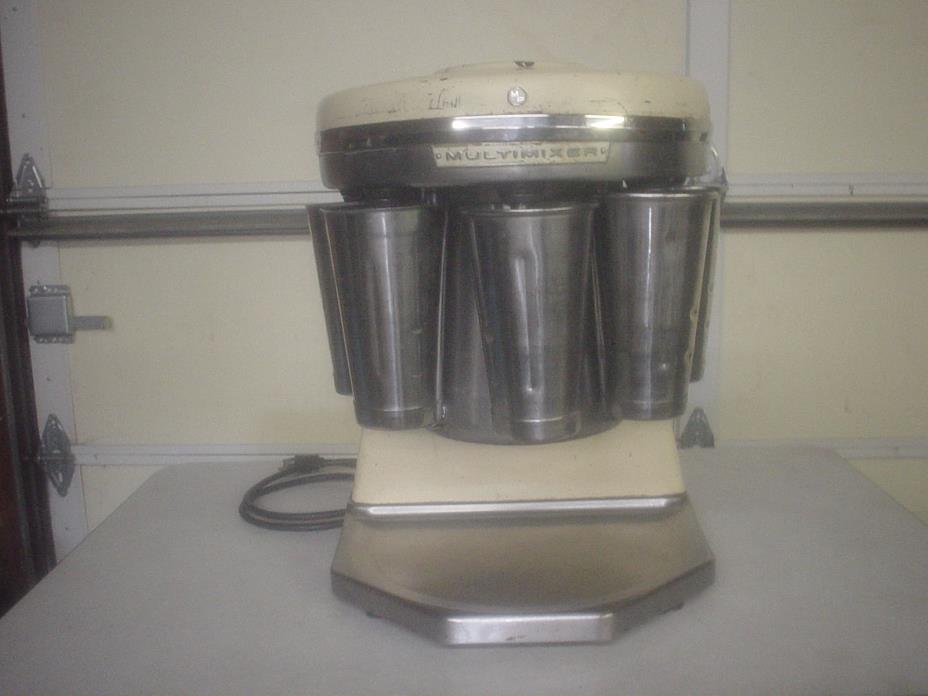 Vintage Sterling 5 Head Model 9B Multimixer W/5 Stainless Milkshake Cups