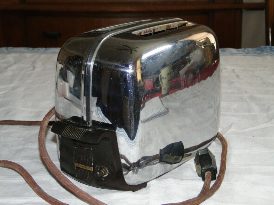 Vintage Toastmaster Model 1B14 Chrome 2-slice Toaster