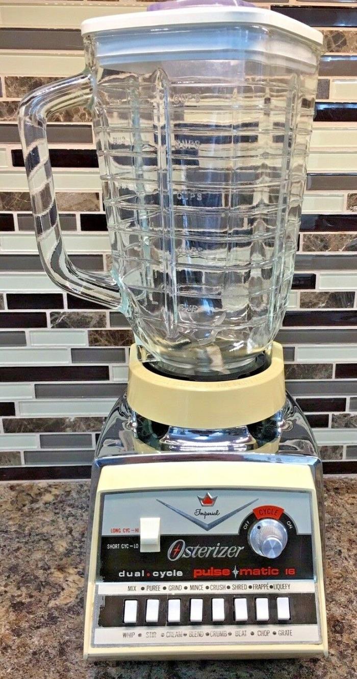 Vintage Osterizer Blender Imperial Pulse Matic 16 Dual Cycle Oster Model 864-01F