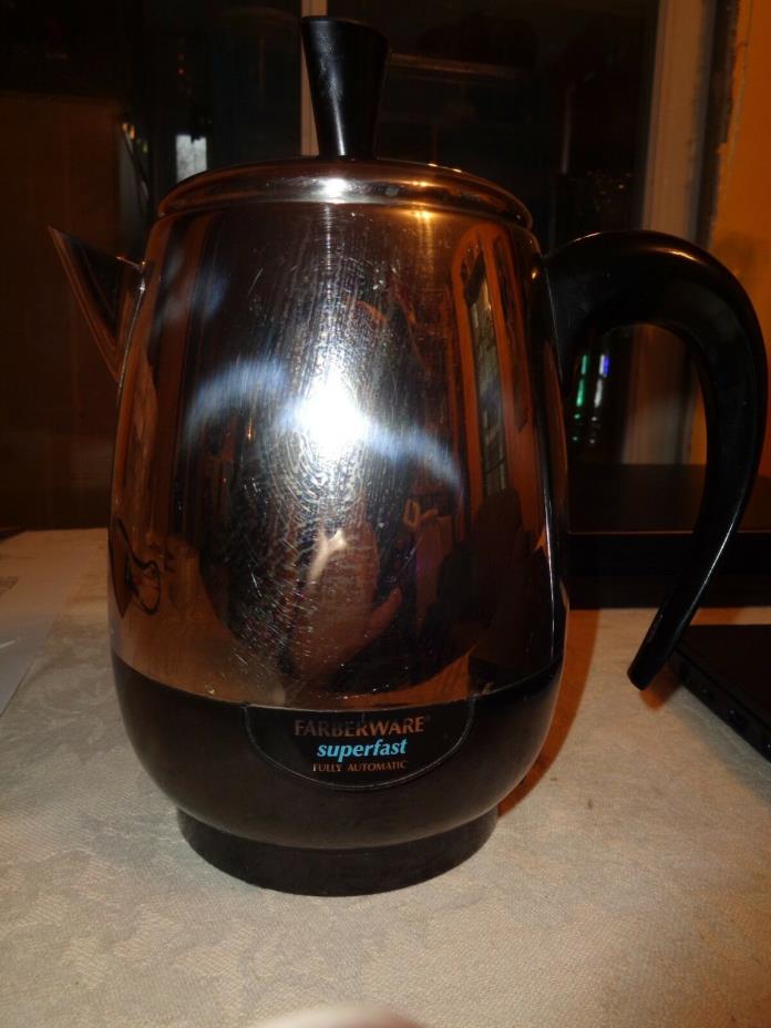 Vintage FARBERWARE Percolator Coffee Maker 4 Cup FPC240-A tested Superfast +cord