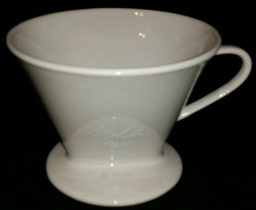 MELITTA 1x4 White Porcelain COFFEE cup DRIP CONE One Hole Filter Brewer NICE!