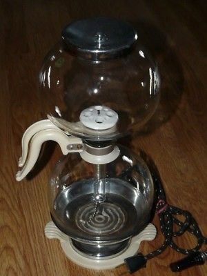 Vintage 1930-40's 6 Cup Silex LK-10 Vacuum Coffee Maker with Electric Heather