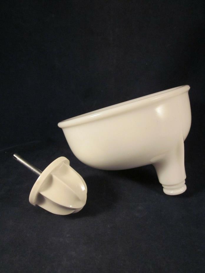 White Milk Glass Juicer BOWL ONLY Attachment for Sunbeam MixMaster