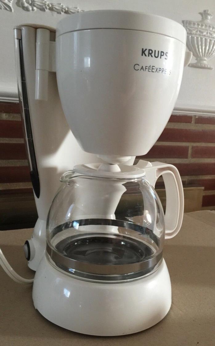 KRUPS Cafe Express 4 Cup Automatic Coffee Maker White with Filter