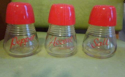 Vintage Salt Pepper Accent Seasoning Spice Jars 1960s