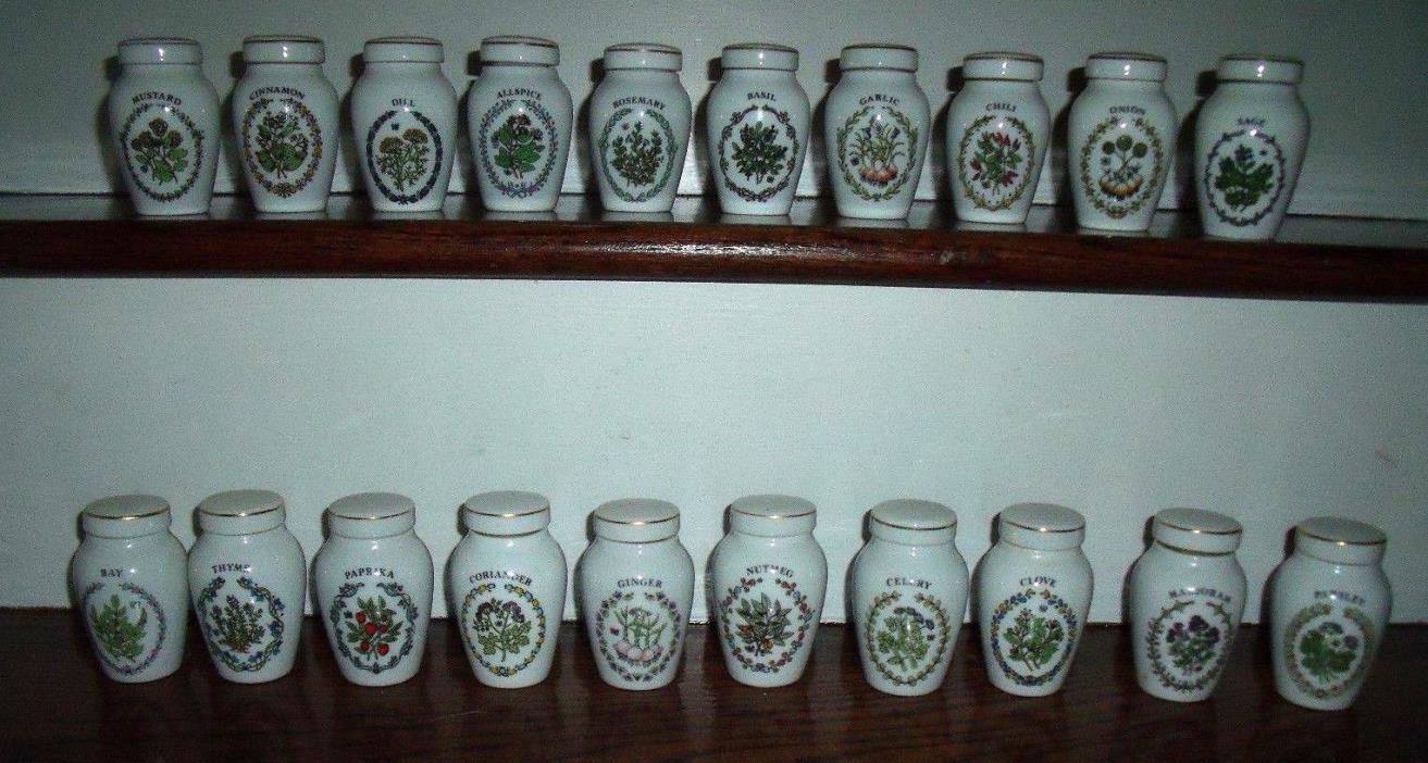 Franklin Mint Fine Porcelain Spice Jars With Lid 1985 Gloria Concepts Set of 20