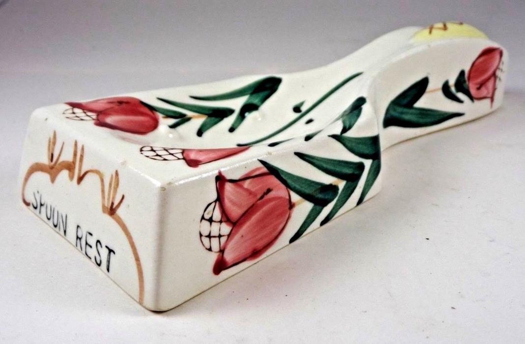 VINTAGE HAND PAINTED CERAMIC SPOON REST JAPAN