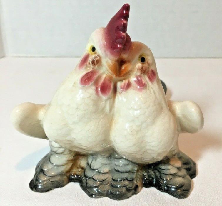 Vintage Ceramic Chicken and Rooster Double Spoon Rest