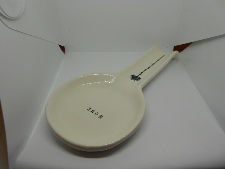 RAE DUNN CERAMIC SPOON REST HOME WITH FLOWER