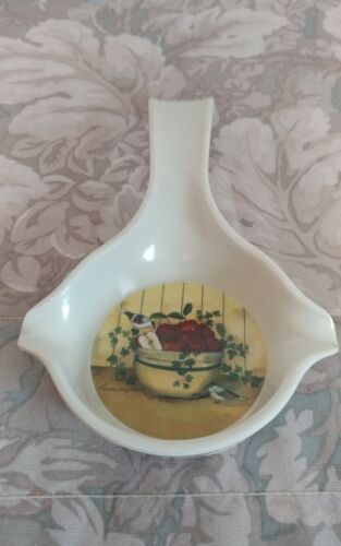 Vtg Range Kleen Melamine 3 in 1 Spoon Rest/ Apple Basket Design