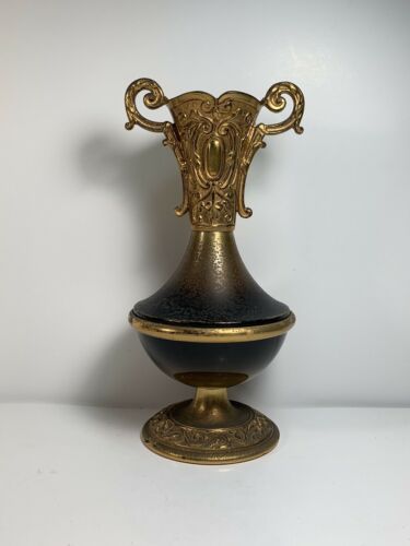 Antique Bradley & hubbard Metal 8.5” Ormolu Gilt Vase Urn Candle Holder L@@K